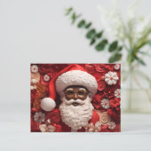 Afrikaanse Kerstman Zwart Claus Melanine Kerstmis Uitnodiging Briefkaart (Staand voorkant)