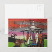 Afrikaanse kerstnativiteitsscène feestdagenkaart (Voorkant / Achterkant)