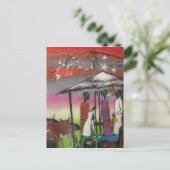 Afrikaanse kerstnativiteitsscène feestdagenkaart (Staand voorkant)