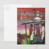 Afrikaanse kerstnativiteitsscène feestdagenkaart (Voorkant / Achterkant)