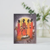 Afrikaanse kerstnativiteitsscène feestdagenkaart (Staand voorkant)