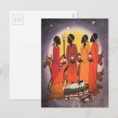 Afrikaanse kerstnativiteitsscène feestdagenkaart (Voorkant / Achterkant)