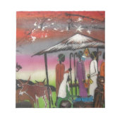 Afrikaanse kerstnativiteitsscène notitieblok (Voorkant)