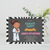 Afrikaanse kind karate uitnodiging (Staand voorkant)