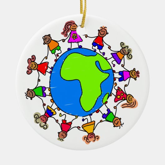 Afrikaanse Kinderen Keramisch Ornament (Voorkant)