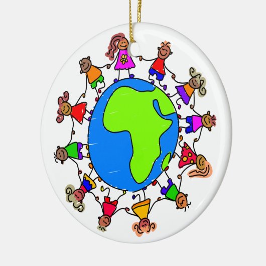 Afrikaanse Kinderen Keramisch Ornament (Links)