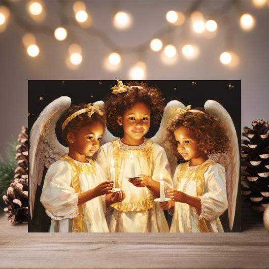 Afrikaanse kinderen kerst engelen feestdagen kaart