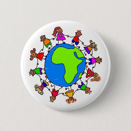 Afrikaanse Kinderen Ronde Button 5,7 Cm (Voorkant)