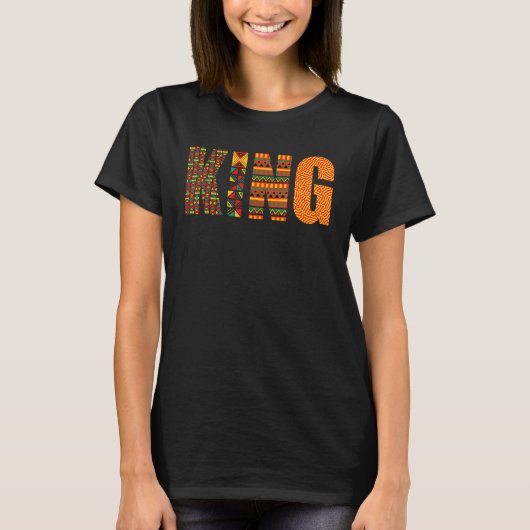 Afrikaanse King Cool Kente Cloth Lover Strong Blac T-shirt (Voorkant)