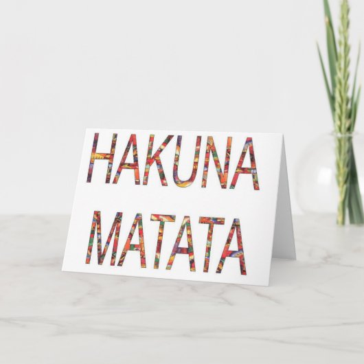 Afrikaanse  kleuren Hakuna Matata Kaart (Voorkant)