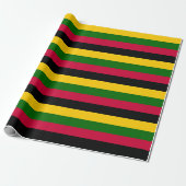 Afrikaanse kleuren strepen patroon ontwerp cadeaupapier (Uitgerold)