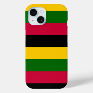 Afrikaanse kleuren strepen patroon ontwerp iPhone 15 case