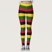 Afrikaanse kleuren strepen patroon ontwerp leggings (Voorkant)