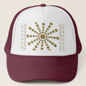 Afrikaanse koele zonnebloem polka stip Art Design Trucker Pet (Voorkant)