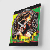 Afrikaanse Koning en Koningin • Wandklok (Hoek)