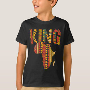 Afrikaanse Koning Kaart Kente Design Black Pride M T-shirt