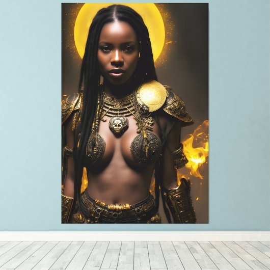 Afrikaanse koningin 019 canvas afdruk (Insitu (Houten vloer))