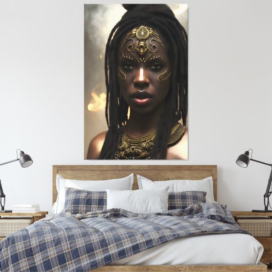 Afrikaanse koningin 033 canvas afdruk (Insitu (Slaapkamer))