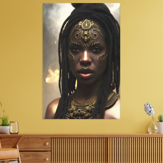 Afrikaanse koningin 033 canvas afdruk (Insitu (Woonkamer))