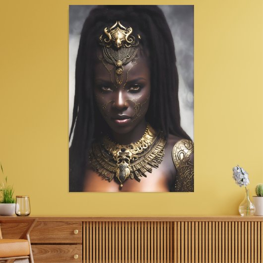 Afrikaanse koningin 036 canvas afdruk (Insitu (Woonkamer))