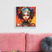 Afrikaanse Koningin Canvas Afdruk (Insitu (Woonkamer))