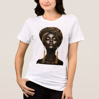 Afrikaanse Koningin Gouden Hoofddoek Tri-Blend Shirt