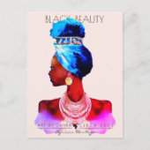 AFRIKAANSE KONINGIN KOP WRAP NATUURLIJK HAAR BRIEFKAART (Voorkant)