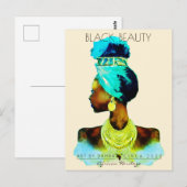 AFRIKAANSE KONINGIN KOP WRAP NATUURLIJK HAAR BRIEFKAART (Voorkant / Achterkant)