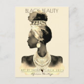 AFRIKAANSE KONINGIN KOP WRAP NATUURLIJK HAAR BRIEFKAART (Voorkant)