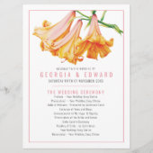 Afrikaanse Koningin Lelie oranje aquarel bruiloft Programmakaart (Voorkant)