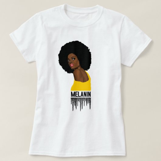 Afrikaanse koningin Melanin T-shirt (Design voorkant)