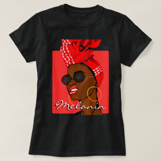 Afrikaanse koningin Melanin T-shirt (Design voorkant)