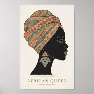 Afrikaanse Koningin Poster - Boho Afrikaanse Vrouw