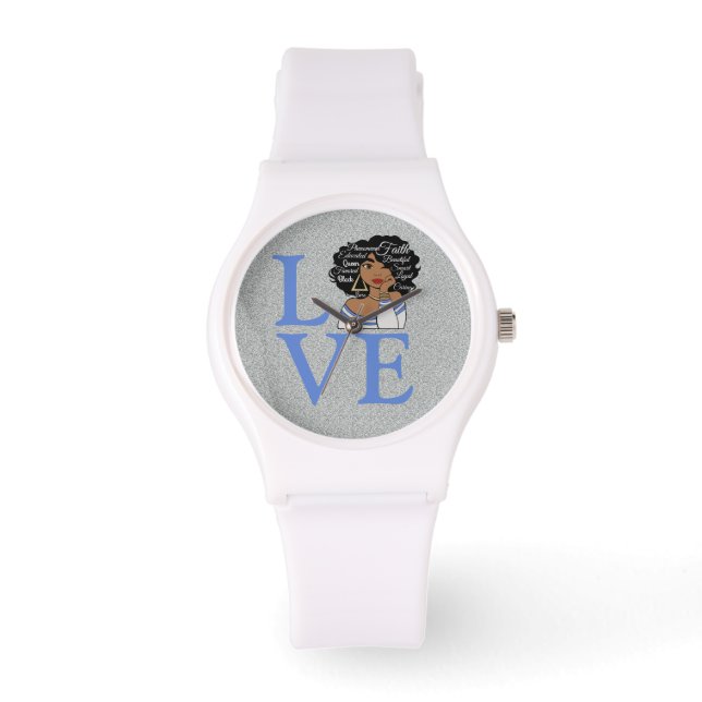 Afrikaanse koningin Stijlvol Glitter Sporty Chic Horloge (Voorkant)