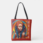 Afrikaanse koningin tote bag (Achterkant)