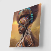 Afrikaanse koningin- vierkante klok (Hoek)