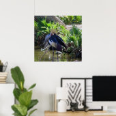 Afrikaanse kraanafdruk poster (Thuiskantoor)