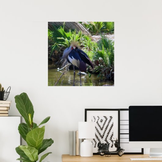 Afrikaanse kraanafdruk poster (Thuiskantoor)