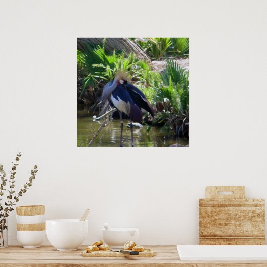 Afrikaanse kraanafdruk poster (Keuken)