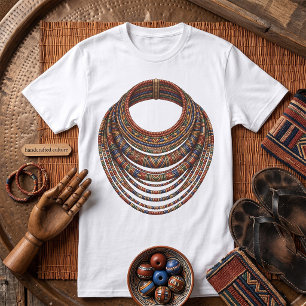 Afrikaanse Kralen Collier Halsketting Stam- T-shirt