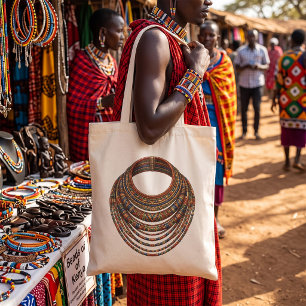 Afrikaanse Kralen Collier Tribal Tote Bag