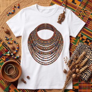 Afrikaanse kralen kraag halsketting Tribal T-shirt