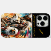 Afrikaanse krijger met adelaars. Case-Mate iPhone case (Achterkant (horizontaal))