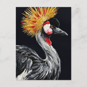 Afrikaanse Kroonkraan — Exotische Vogel Impasto Briefkaart