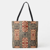 Afrikaanse Kuba Print Tas in Tan, Black en Red (Voorkant)