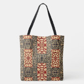 Afrikaanse Kuba Print Tas in Tan, Black en Red (Achterkant)
