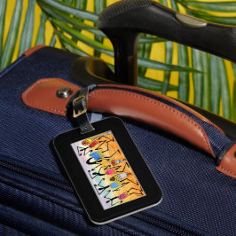 Afrikaanse kunst Abstracte Geweldige dansers Bagagelabel