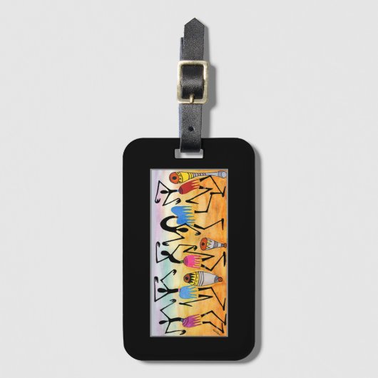 Afrikaanse kunst Abstracte Geweldige dansers Bagagelabel (Voorkant (verticaal))