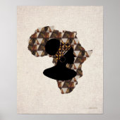 Afrikaanse kunst | Afrika en vrouw met kopomloop Poster (Voorkant)