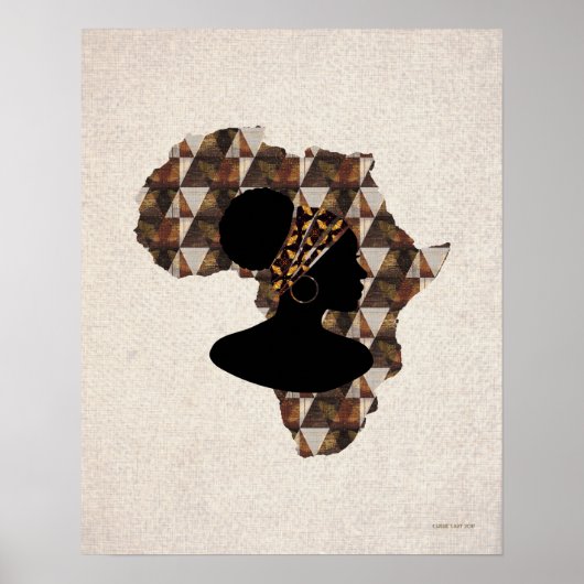 Afrikaanse kunst | Afrika en vrouw met kopomloop Poster (Voorkant)